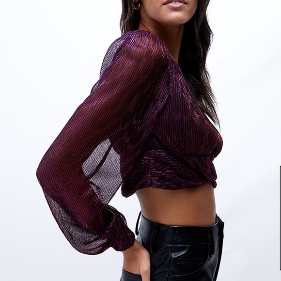 MinkPink Ines Twist Lurex Long Sleeve Top - Picture 3 of 13